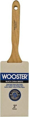 Wooster Brush - 3" Flat Hog Sash Brush - 3-7/16" Bristle Length, 6-1/8" Maple Fluted Handle - Best Tool & Supply