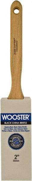 Wooster Brush - 2" Flat Hog Sash Brush - 2-15/16" Bristle Length, 6-1/8" Maple Fluted Handle - Best Tool & Supply