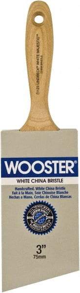 Wooster Brush - 3" Angled Hog Varnish Brush - 2-15/16" Bristle Length, 5-1/8" Maple Beavertail Handle - Best Tool & Supply