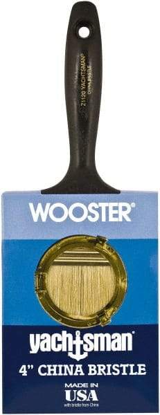 Wooster Brush - 4" Flat Hog Wall Brush - 3-3/16" Bristle Length, 6-1/4" Plastic Beavertail Handle - Best Tool & Supply