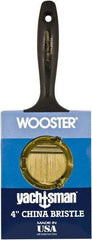 Wooster Brush - 4" Flat Hog Wall Brush - 3-3/16" Bristle Length, 6-1/4" Plastic Beavertail Handle - Best Tool & Supply