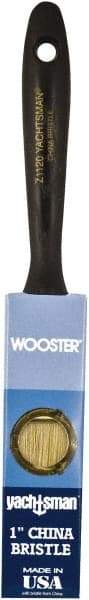 Wooster Brush - 1" Flat Hog Varnish Brush - 2-3/16" Bristle Length, 6-1/2" Plastic Beavertail Handle - Best Tool & Supply