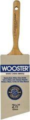 Wooster Brush - 2-1/2" Angled Hog Varnish Brush - 2-15/16" Bristle Length, 6-1/2" Maple Dowel Handle - Best Tool & Supply