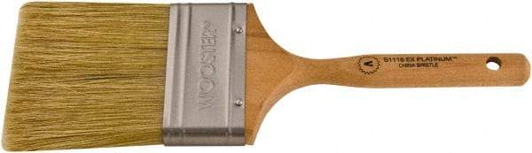 Wooster Brush - 3" Flat Hog Varnish Brush - 3-3/16" Bristle Length, 5-1/2" Maple Dowel Handle - Best Tool & Supply