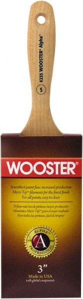 Wooster Brush - 3" Oval Synthetic Varnish Brush - 3-7/16" Bristle Length, 6-1/4" Maple Beavertail Handle - Best Tool & Supply