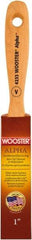 Wooster Brush - 1" Flat Synthetic Varnish Brush - 2-3/16" Bristle Length, 6-1/2" Maple Beavertail Handle - Best Tool & Supply