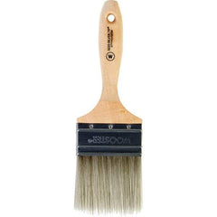 Wooster Brush - 3" Flat Synthetic Wall Brush - 3-3/16" Bristle Length, 5-11/16" Wood Beavertail Handle - Best Tool & Supply