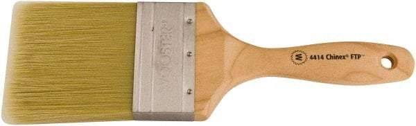 Wooster Brush - 3" Flat Synthetic Wall Brush - 3-7/16" Bristle Length, 6-1/4" Maple Beavertail Handle - Best Tool & Supply