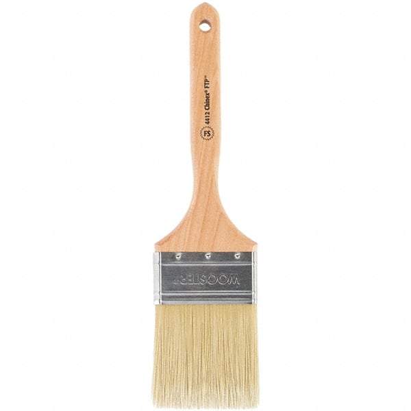 Wooster Brush - 3" Flat Synthetic Sash Brush - 3-3/16" Bristle Length, 7-7/8" Maple Fluted Handle - Best Tool & Supply