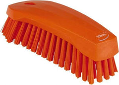 Vikan - 1.3" Bristle Length, Polyester Scrub Brush - 3" Wide Head, 8" OAL, Orange, Polypropylene Block - Best Tool & Supply