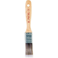 Wooster Brush - 1" Flat Nylon/Polyester Varnish Brush - 2-3/16" Bristle Length, 6-1/2" Maple Beavertail Handle - Best Tool & Supply