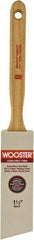 Wooster Brush - 1-1/2" Angled Nylon/Polyester Sash Brush - 2-7/16" Bristle Length, 7.88" Maple Fluted Handle - Best Tool & Supply