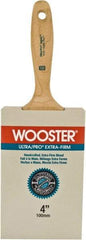 Wooster Brush - 4" Flat Synthetic Wall Brush - 3-15/16" Bristle Length, 6-1/4" Maple Beavertail Handle - Best Tool & Supply