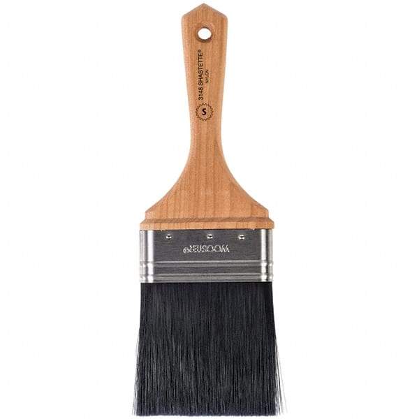 Wooster Brush - 3" Flat Synthetic Varnish Brush - 3-3/16" Bristle Length, 5-1/2" Maple Beavertail Handle - Best Tool & Supply