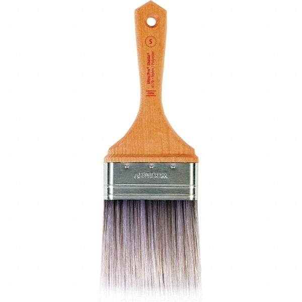 Wooster Brush - 3" Flat Nylon/Polyester Varnish Brush - 3-7/16" Bristle Length, 5-1/2" Maple Beavertail Handle - Best Tool & Supply