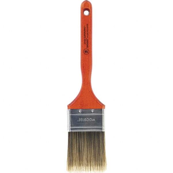 Wooster Brush - 2-1/2" Flat Nylon/Polyester Sash Brush - 2-15/16" Bristle Length, 7-3/16" Wood Fluted Handle - Best Tool & Supply