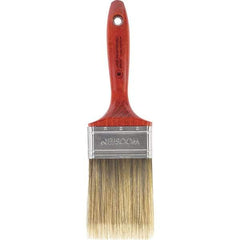 Wooster Brush - 3" Flat Nylon/Polyester Wall Brush - 3-15/16" Bristle Length, 6-1/2" Wood Beavertail Handle - Best Tool & Supply