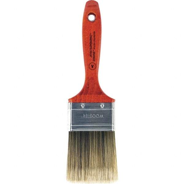 Wooster Brush - 2-1/2" Flat Nylon/Polyester Varnish Brush - 2-15/16" Bristle Length, 5-1/2" Wood Beavertail Handle - Best Tool & Supply