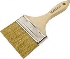 Wooster Brush - 4" Flat Hog Chip Brush - 2" Bristle Length, 5-3/4" Wood Beavertail Handle - Best Tool & Supply
