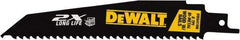 DeWALT - 6" Long x 1" Thick, High Speed Steel Reciprocating Saw Blade - Tapered Profile, 6 TPI, Toothed Edge, Universal Shank - Best Tool & Supply