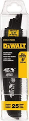 DeWALT - 6" Long x 1" Thick, High Speed Steel Reciprocating Saw Blade - Straight Profile, 10 TPI, Toothed Edge, Universal Shank - Best Tool & Supply