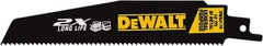 DeWALT - 6" Long x 1" Thick, High Speed Steel Reciprocating Saw Blade - Straight Profile, 10 TPI, Toothed Edge, Universal Shank - Best Tool & Supply