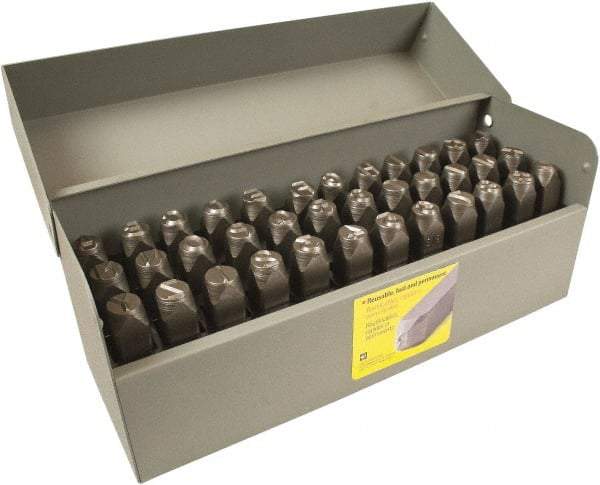 C.H. Hanson - 36 Piece, 1/8" Character Steel Stamp Set - Letters & Figures, Low Stress Round Face Full - Best Tool & Supply