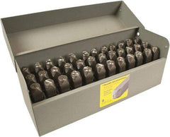 C.H. Hanson - 36 Piece, 1/4" Character Steel Stamp Set - Letters & Figures, Low Stress Round Face Full - Best Tool & Supply