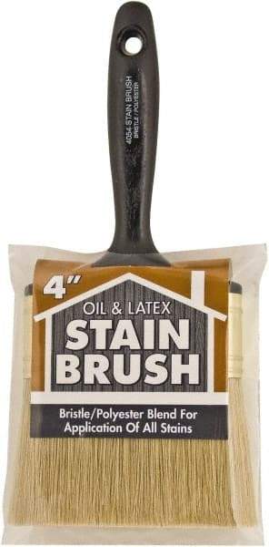 Wooster Brush - 4" Flat Synthetic Utility Paint Brush - 2-11/16" Bristle Length, 5-3/4" Plastic Beavertail Handle - Best Tool & Supply