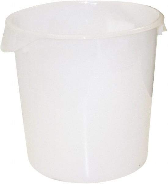 Rubbermaid - Round, White Polyethylene Food Storage Container - 14" High x 13.1" Wide - Best Tool & Supply