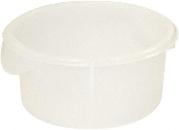 Rubbermaid - Round, White Polyethylene Food Storage Container - 4" High x 8-1/2" Wide - Best Tool & Supply