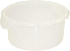 Rubbermaid - Round, White Polyethylene Food Storage Container - 4" High x 8-1/2" Wide - Best Tool & Supply