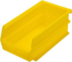 Triton - 7-3/8" Deep, Yellow Polypropylene Hopper Stacking Bin - 3" High x 4-1/8" Wide x 7-3/8" Long - Best Tool & Supply