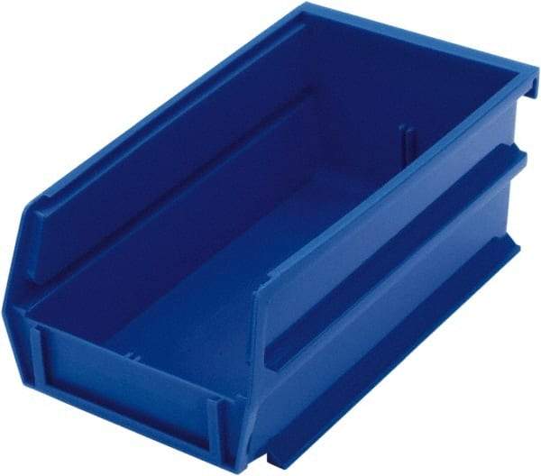 Triton - 7-3/8" Deep, Blue Polypropylene Hopper Stacking Bin - 3" High x 4-1/8" Wide x 7-3/8" Long - Best Tool & Supply