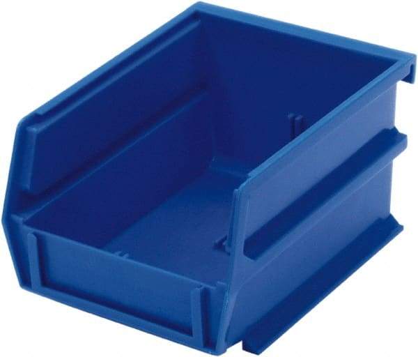 Triton - 5-3/8" Deep, Blue Polypropylene Hopper Stacking Bin - 3" High x 4-1/8" Wide x 5-3/8" Long - Best Tool & Supply