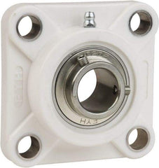 Value Collection - 3/4" ID, 3-3/8" OAL x 1-7/16" OAH 4-Bolt Flange Mounted Bearing - 1,495 Lb Static Cap, 2,877 Lb Dyn Cap, 2-1/2" Btw Mnt Hole Ctrs, 45/64" Base-to-Ctr Ht, Thermoplastic - Best Tool & Supply