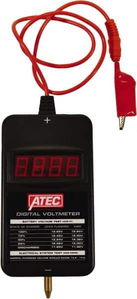 ATEC - 6/12 Volt Digital Battery & System Tester - 100 to 1,700 CCA Range, 1.6667' Cable - Best Tool & Supply