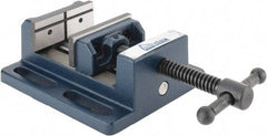 Gibraltar - 3" Jaw Opening Capacity x 1-1/8" Throat Depth, Horizontal Drill Press Vise - 3" Wide Jaw, Stationary Base, Standard Speed, 6-9/16" OAL x 2-7/16" Overall Height, Cast Iron - Best Tool & Supply