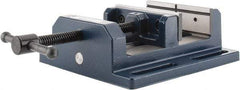 Gibraltar - 6" Jaw Opening Capacity x 2" Throat Depth, Horizontal Drill Press Vise - 6" Wide Jaw, Stationary Base, Standard Speed, 10-15/16" OAL x 3-9/16" Overall Height, Cast Iron - Best Tool & Supply