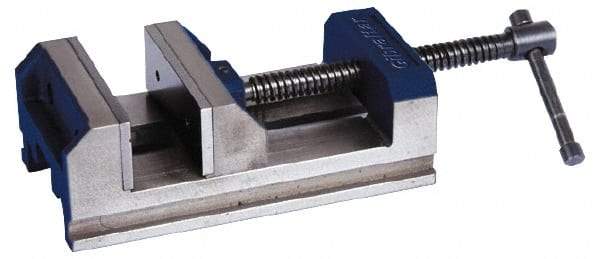 Gibraltar - 6" Jaw Opening Capacity x 2" Throat Depth, Horizontal Drill Press Vise - 6" Wide x 2" High Jaw, Stationary Base, Standard Speed, 11-15/16" OAL x 3-1/2" Overall Height - Best Tool & Supply