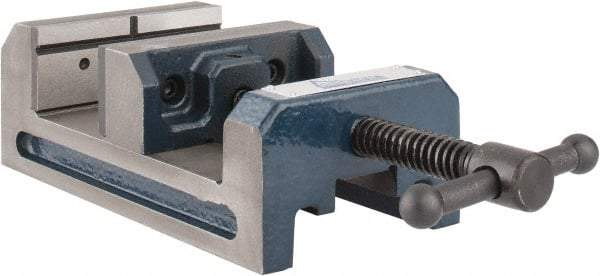 Gibraltar - 4" Jaw Opening Capacity x 1-1/2" Throat Depth, Horizontal Drill Press Vise - 4" Wide Jaw, Stationary Base, Standard Speed, 7-5/16" OAL x 2-11/16" Overall Height - Best Tool & Supply