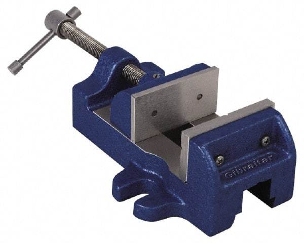 Gibraltar - 3" Jaw Opening Capacity x 1-1/2" Throat Depth, Horizontal Drill Press Vise - 3" Wide Jaw, Stationary Base, Standard Speed, 8-1/4" OAL, Cast Iron - Best Tool & Supply