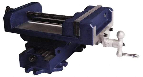 Gibraltar - 8" Jaw Opening Capacity x 2" Throat Depth, Horizontal Drill Press Vise - 8" Wide Jaw, Cross Slide Base, Standard Speed, 8" OAL x 7-1/4" Overall Height, Cast Iron - Best Tool & Supply