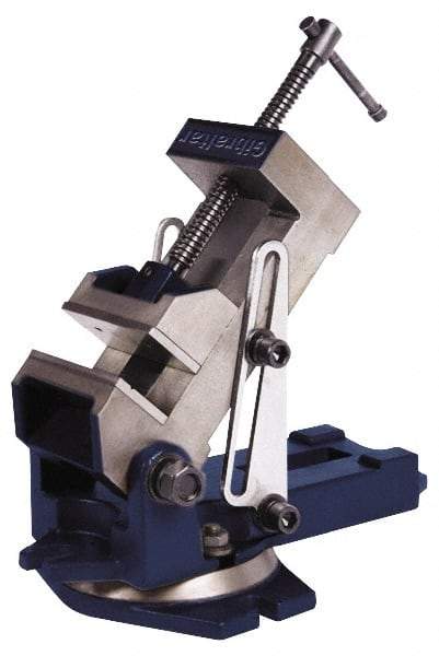 Gibraltar - 4" Jaw Width, 4" Jaw Opening Capacity, Angle Swivel Machine Vise - Manual Operation, 1 Station, 12" Long x 6-1/4" High x 1-1/8" Deep, 1-1/8" Jaw Height - Best Tool & Supply