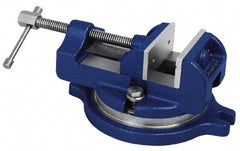 Gibraltar - 6" Jaw Width, 6" Jaw Opening Capacity, Horizontal Swivel Machine Vise - Manual Operation, 1 Station, 14-1/2" Long x 5-1/2" High x 2" Deep, 2" Jaw Height - Best Tool & Supply