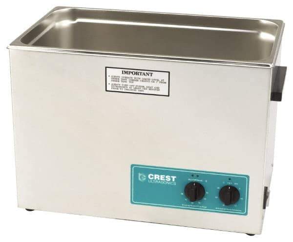 CREST ULTRASONIC - Bench Top Water-Based Ultrasonic Cleaner - 7 Gal Max Operating Capacity, Stainless Steel Tank, 368.3mm High x 533.4mm Long x 323.85mm Wide, 117 Input Volts - Best Tool & Supply