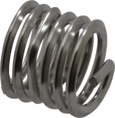 Heli-Coil - Single Insert, M4x0.7 Metric Coarse, 1-1/2D, Stainless Steel Screw Locking Insert - 6-1/8 Free Coils, 6mm Overall Length, 5.05 to 5.6mm Outside Diameter, with Tang, Bright Finish, 304 Material Grade - Exact Industrial Supply