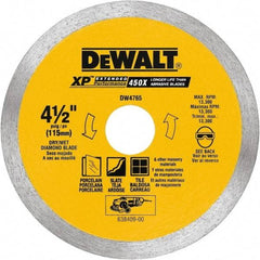 DeWALT - 4-3/8" Diam, 5/8 & 7/8" Arbor Hole Diam, Wet & Dry Cut Saw Blade - Diamond-Tipped, Standard Round Arbor - Best Tool & Supply