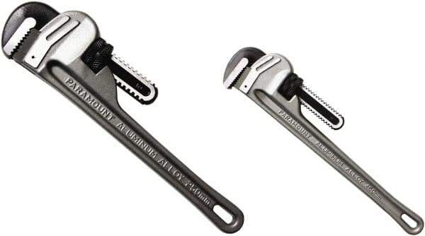 Paramount - 2 Piece, 0" to 1-1/2" & 0" to 2-1/2", Straight Pipe Wrench Set - Inch Measurement Standard - Best Tool & Supply