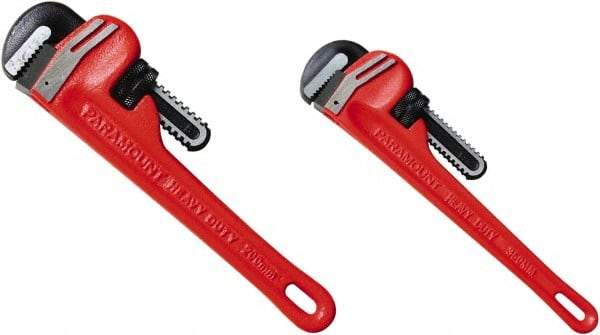 Paramount - 2 Piece, 0" to 1" & 0" to 2", Straight Pipe Wrench Set - Inch Measurement Standard - Best Tool & Supply